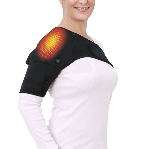 Heating bandage on the right shoulder